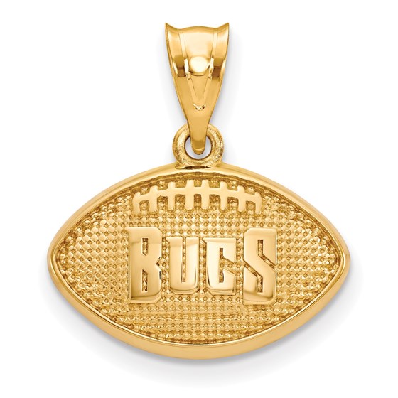 Sterling Silver Gold-plated Tampa Bay Buccaneers Football Pendant Sterling Silver Gold-plated Tampa Bay Buccaneers Football Pendant
